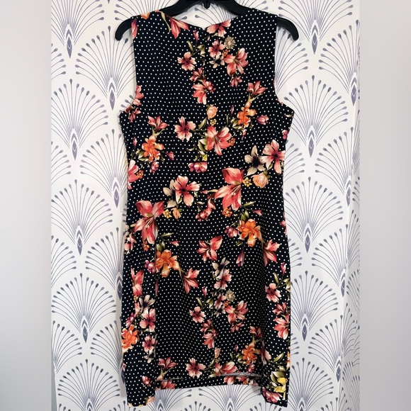 Alyx Pink and Black Sheath Midi Dress Mock Neck Sleeveless - Picture 3 of 3